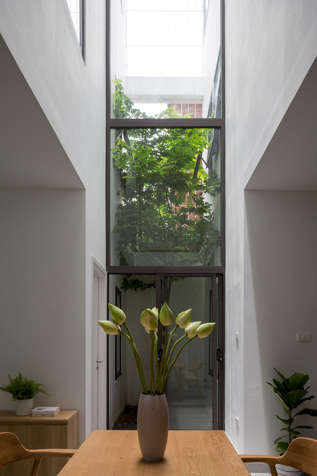 Bài toán đặt ra cho các kiến trúc sư là phải khắc phục được tất cả các khuyết điểm của mảnh đất, tạo ra một không gian sống nhiều ánh sáng, thoáng đãng, có cây xanh.