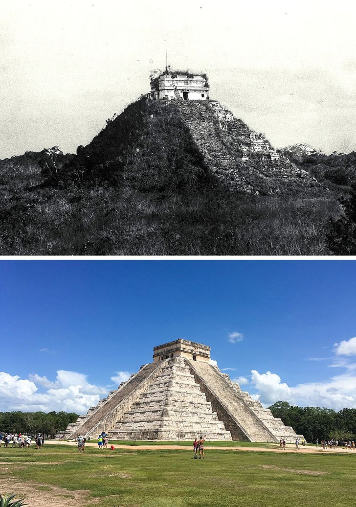 Chichen Itza ở Mexico là một trong những địa điểm nổi tiếng thế giới thu hút đông khách du lịch ghé thăm mỗi năm. So với thời điểm năm 1892, Chichen Itza hiện thay đổi khá nhiều.