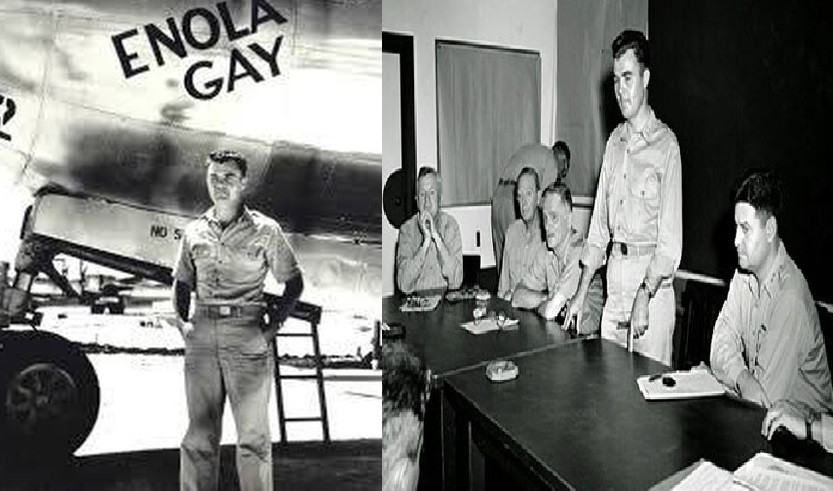 Trong khi đó, phi công Tibbets và đồng đội lái máy bay Enola Gay trở về căn cứ ở Tinian lại nhận được sự chào đón nồng nhiệt của mọi người. Ông cũng tham dự cuộc họp báo tại Guam để thông tin với báo chí về nhiệm vụ thả bom nguyên tử xuống Hiroshima, Nhật Bản.