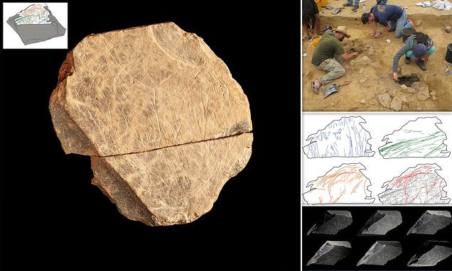 Để tạo ra những biểu tượng, chủ yếu là đường thẳng trên phiến đá, người xưa sử dụng các công cụ bằng đá.