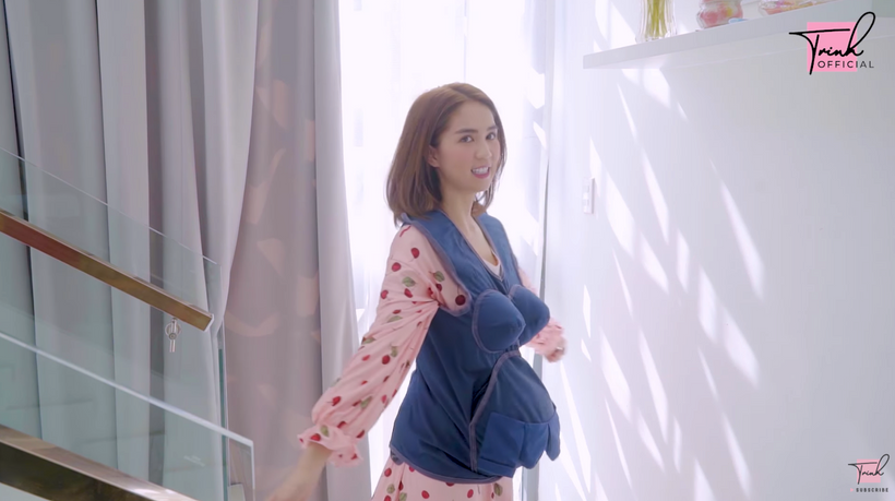 Ngoc Trinh met moi be 'bung bau' nhung hao huc phoi do sanh dieu