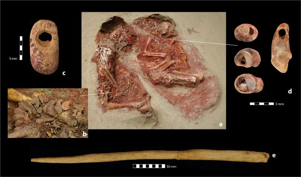 Bên cạnh cặp sinh đôi trên, các chuyên gia tìm thấy một bộ hài cốt trẻ em khác gần đó. Kết quả kiểm tra ADN cho thấy đứa trẻ này có mối quan hệ họ hàng với cặp sinh đôi.