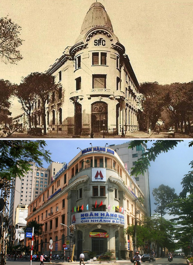 Tòa nhà SFFC - BFC - công ty Tài chính Pháp và Thuộc địa - Ngân hàng Pháp Hoa (năm 1965) và Ngân hàng Mekong Housing Bank ngày nay.