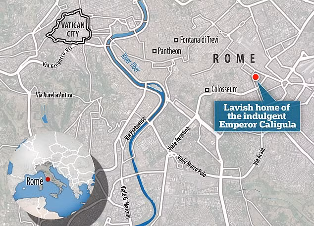 Theo các chuyên gia, cung điện của Caligula được xây dựng hoành tráng, bên trong có những món đồ nội thất đắt tiền. Những bậc cầu thang làm từ đá cẩm thạch trắng và những bức bích họa được trang trí rực rỡ, tỉ mỉ.