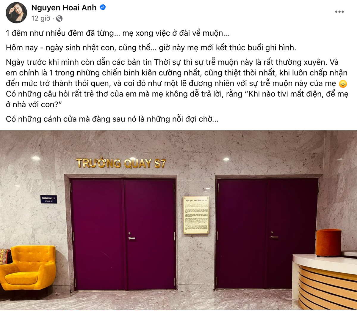 Trên trang cá nhân BTV Hoài Anh mới đây viết vài dòng tâm thư dành cho con gái nhân dịp sinh nhật gây chú ý.