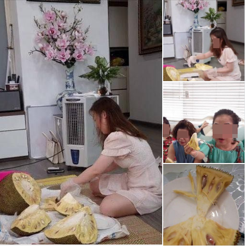 Mẹ nhờ con bổ mít, cô gái có màn thể hiện “cạn lời“ Me nho con bo mit, co gai co man the hien “can loi“