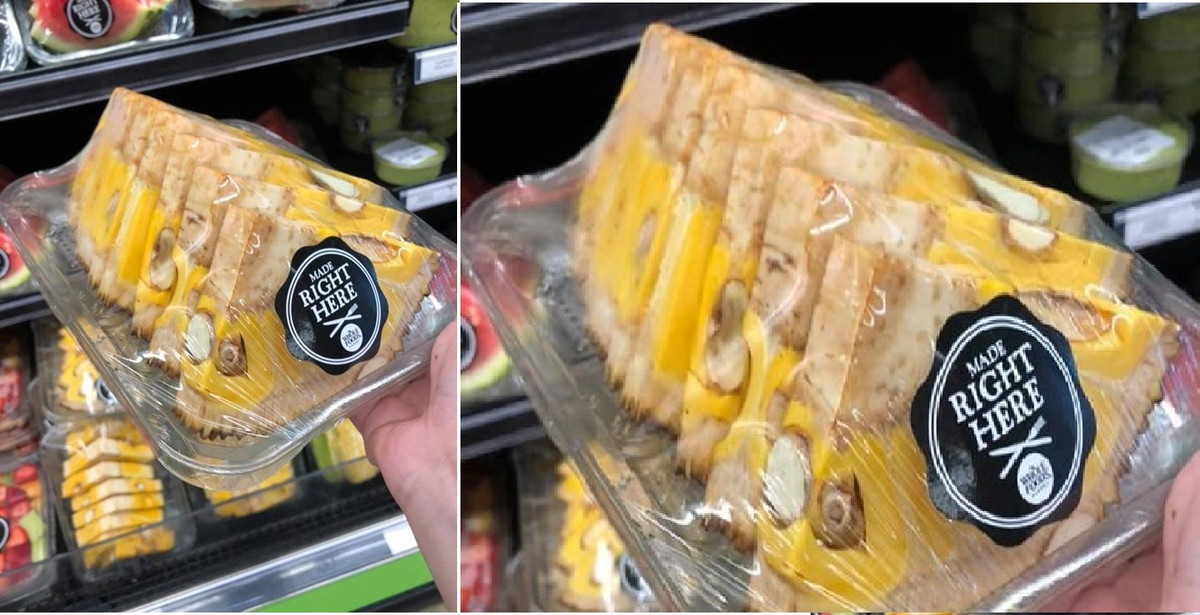 Trên thực tế, cách bổ mít kiểu dưa hấu này từng xuất hiện tại siêu thị Whole Food, ở Wheaton. Bức ảnh chụp được lên trang cá nhân cho thấy mít được bổ hình tam giác đều nhau và đặt trong khay được bọc màng bọc thực phẩm.