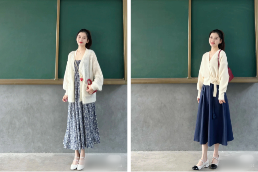 Trang phục cô Đan Đan chọn cũng rất đa dạng, có quần áo bình thường, có váy vóc, có cổ phục cách tân...