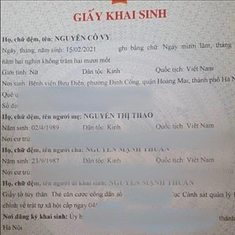 Cái tên độc đáo nhìn một lần là biết ngay cô bé này sinh ra ở giai đoạn nào.