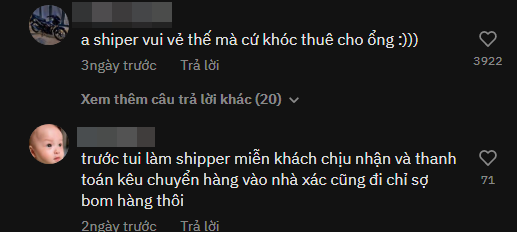 Cũng không ít người, thậm chí cả shipper cũng bày tỏ sự vui vẻ, thích thú với màn nhận hàng “độc lạ” này.