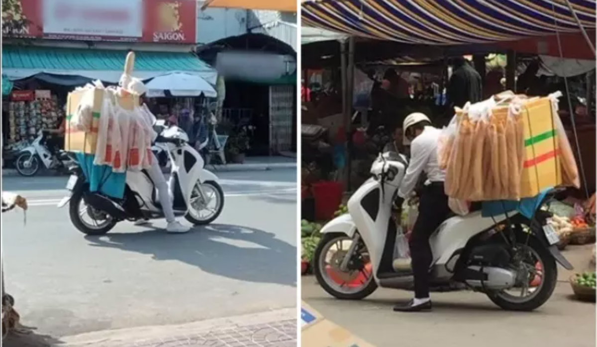 Soái ca sơ mi trắng, đi xe sang chỉ để chở bánh mì.
