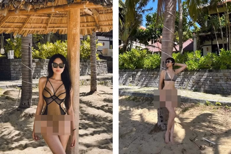 Loạt ảnh diện bikini của mẹ Doãn Hải My thậm chí còn táo bạo hơn cả con gái xinh đẹp của mình.