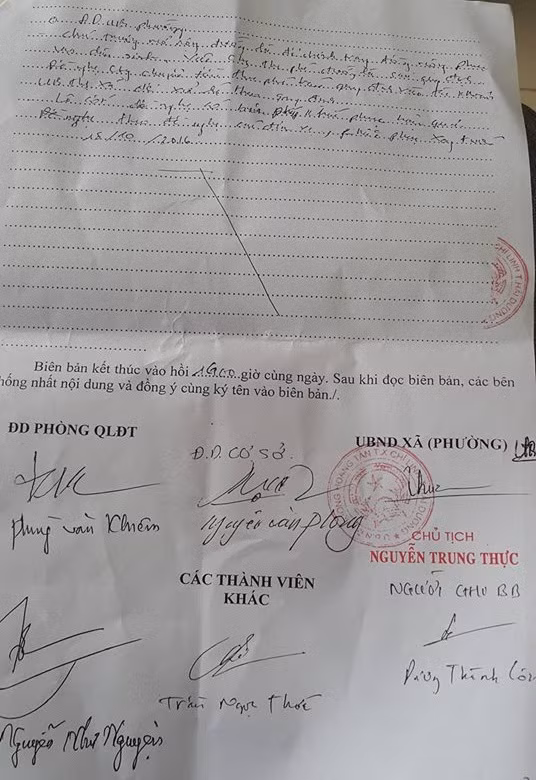 Biên bản làm việc về những vi phạm của Công ty Đại Phong khi tự ý thu phí đường.