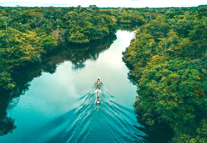 Amazon, dòng sông có lưu lượng nước nhiều nhất thế giới, nằm ở Nam Mỹ. Lưu vực sông là rừng rậm Amazon, lá phổi xanh của Trái Đất, với hệ động thực vật phong phú, ấn tượng.