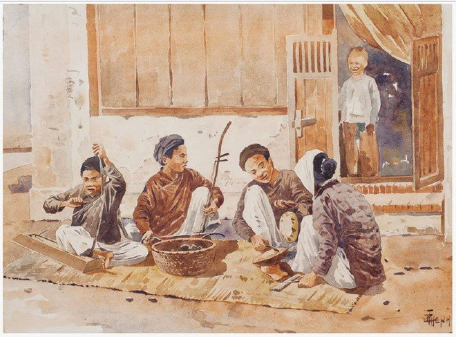 Bo tranh hiem ve canh sinh hoat o mien Bac Viet Nam xua