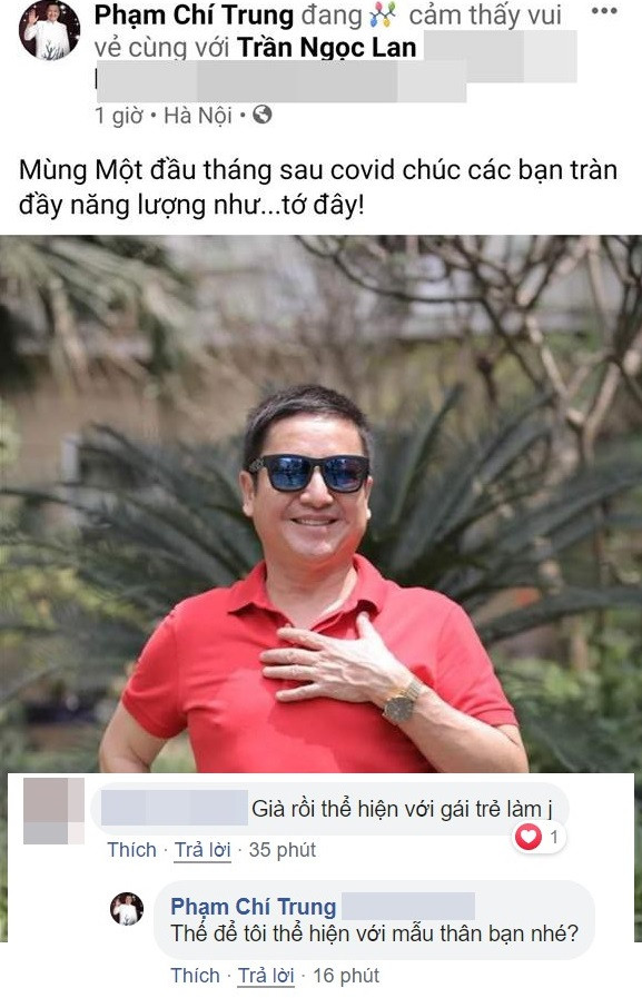 Trước những bình luận xóc xiểm, nghệ sĩ 59 tuổi tỏ rõ sự khó chịu và không ngần ngại đáp trả sâu cay.