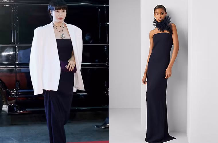 Nữ diễn viên Kim Hye Soo diện một thiết kế của Ralph Lauren khi đi dự Baeksang Arts Awards 2020.