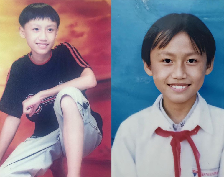 Ảnh Lynk Lee hồi học lớp 7 và lớp 3 được cô chia sẻ trên trang cá nhân.