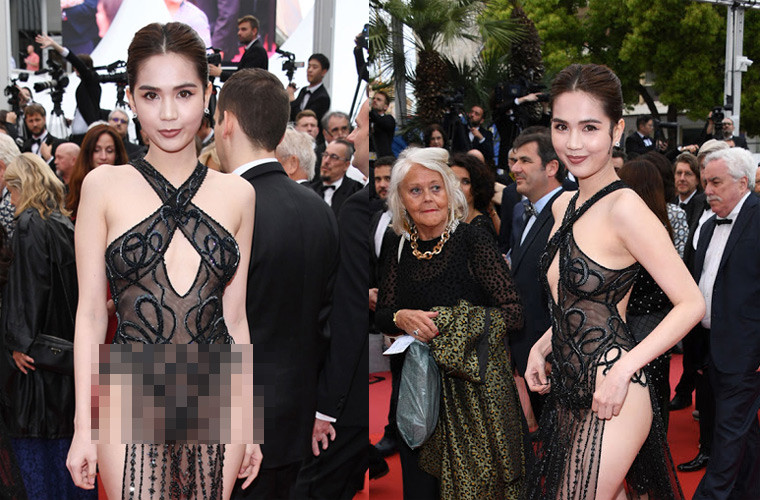 Ngoài scandal đời tư, Ngọc Trinh còn bị soi những lần ăn mặc hớ hênh trên thảm đỏ và trong các shoot hình quảng cáo. Nữ hoàng nội y bị chỉ trích ăn mặc thô tục trên thảm đỏ Cannes năm 2019.