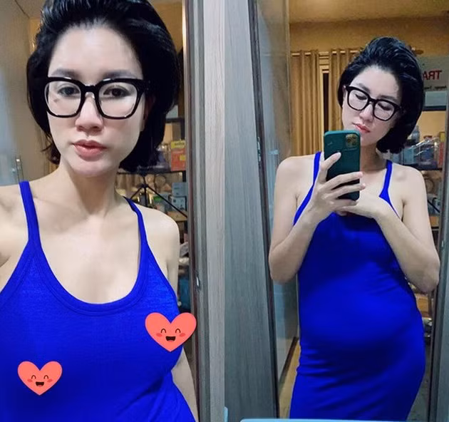 Nhìn bụng của Trang Trần ai cũng nghĩ là cô đang mang thai tháng thứ 5, thứ 6.