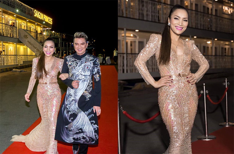 Trái ngược hoàn toàn với ở nhà, mỗi khi đi diễn, nữ ca sĩ 42 tuổi đầu tư trang phục, đầu tóc rất kỹ lưỡng.