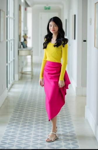 Ở 12 tuổi, con gái Trương Ngọc Ánh đã ra dáng thiếu nữ với chiều cao 1m60, được nhiều người dự đoán là “ứng viên hoa hậu tương lai”.