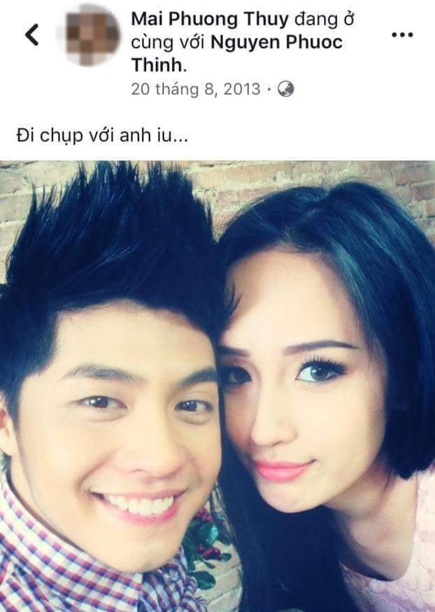 Tin đồn tình cảm khiến hình ảnh quá khứ của Mai Phương Thúy và Noo Phước Thịnh được đào bới lại. Trong bức ảnh chụp năm 2013, người đẹp sinh năm 1988 từng đăng ảnh tình tứ bên anh Noo với lời thú nhận: "Đi chụp với anh yêu".