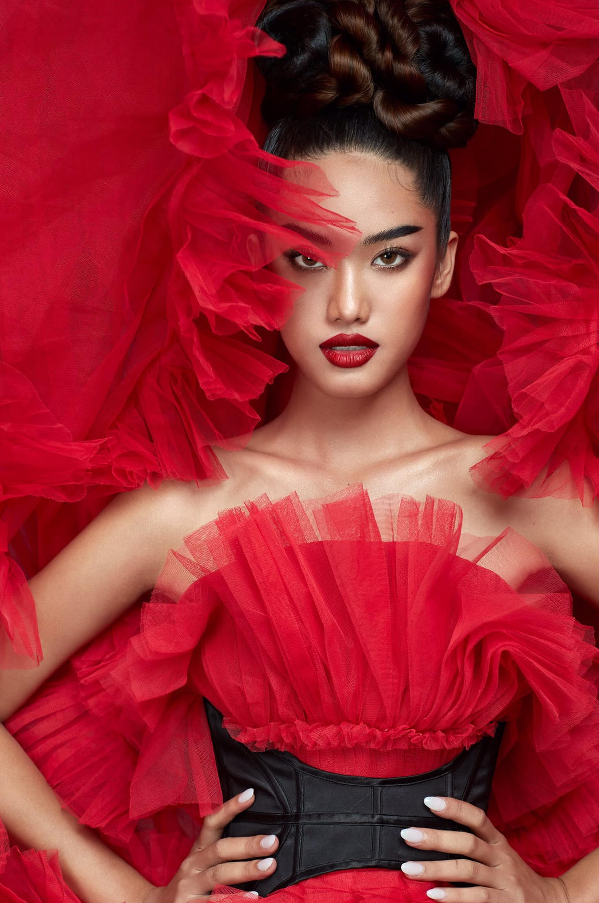 Gương mặt khá Tây và sắc sảo của thí sinh gốc Bình Thuận. Ảnh: Duong Di.