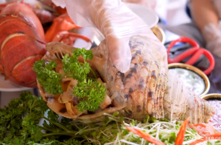 Ốc hoàng hậu sau khi được chế biến.