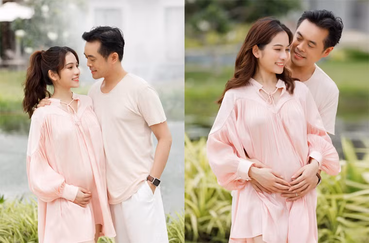 "Từ lúc vợ có thai, tôi làm mọi việc trong nhà như dọn dẹp, bếp núc. Bà xã chỉ cần ăn uống, nghỉ ngơi", Dương Khắc Linh chia sẻ.