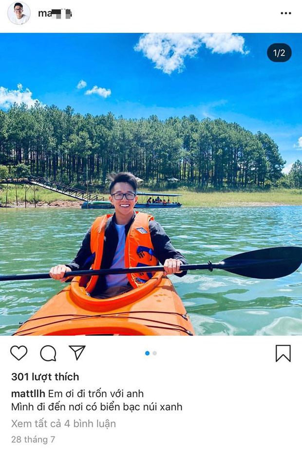Ngày 28/7, Matt Liu chia sẻ hình ảnh cùng lời tựa mà cư dân mạng cho rằng là nói nhắn gửi tới Hương Giang.