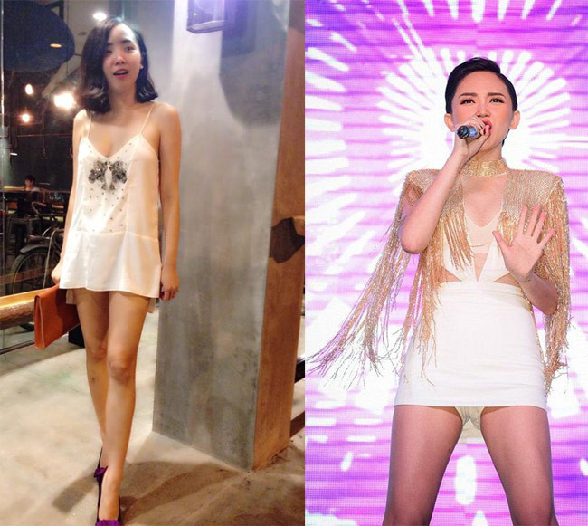 Tóc Tiên nổi tiếng với style táo bạo cả ngoài đời lẫn trên sân khấu. Nữ ca sĩ không ngại mặc những chiếc váy ngắn tới nỗi không thể ngắn thêm được nữa để khoe đôi chân dài.