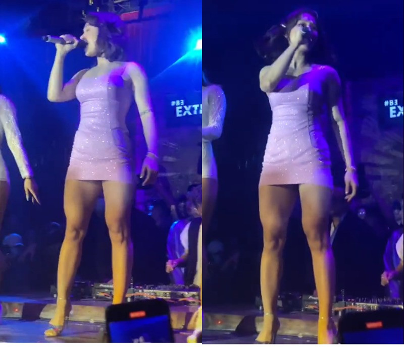  Hình ảnh Miu Lê sau khi giảm cân với đôi chân "lực sĩ" từng lan truyền trên mạng xã hội.