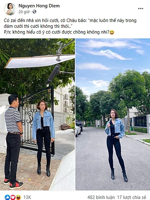 Hồng Diễm (vai Minh Châu) và Hồng Đăng (vai Trung Kiên) lần thứ 6 đóng cặp trên phim. Cặp đôi chia sẻ nhiều hình ảnh thú vị hậu trường phim "Hướng dương ngược nắng".