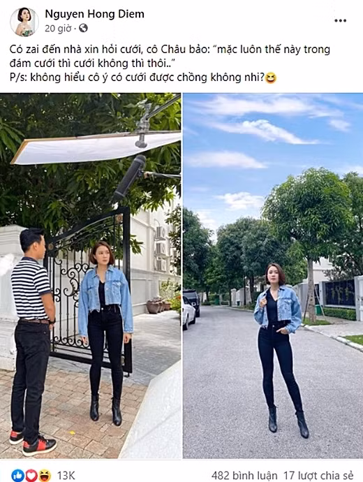 Hồng Diễm (vai Minh Châu) và Hồng Đăng (vai Trung Kiên) lần thứ 6 đóng cặp trên phim. Cặp đôi chia sẻ nhiều hình ảnh thú vị hậu trường phim "Hướng dương ngược nắng".