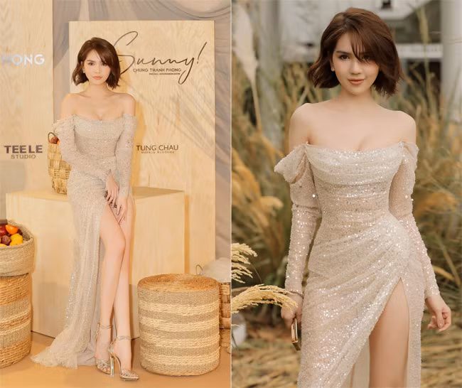 Chính vì thế mà cô rất tự tin khoe thân với nhiều kiểu váy áo hở trên, xẻ dưới.