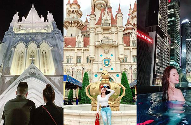 Trước khi dịch COVID-19 bùng phát, Bảo Thy và chồng tận hưởng những chuyến vi vu khắp thế giới: Mỹ, Hàn Quốc, Thái Lan, Singapore.