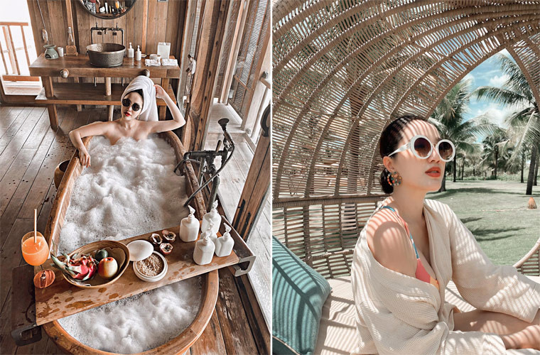 Dạo gần đây, do ảnh hưởng của dịch COVID-19, Bảo Thy lại cùng chồng đi du lịch trong nước và toàn ở những resort sang chảnh tại Nha Trang, Phú Quốc, Côn Đảo…