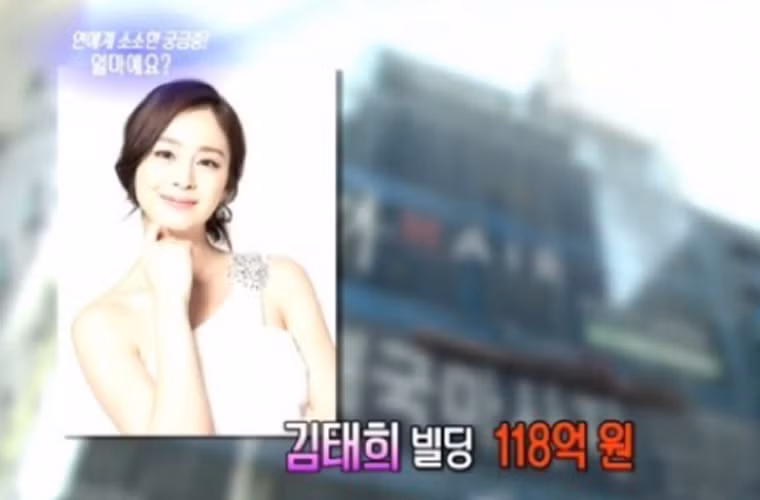 Ngoài ra, Kim Tea Hee còn là chủ nhân của tòa nhà nằm tại trung tâm Gangnam trị giá 13,2 tỷ won (khoảng 260 tỷ đồng). Mỗi tháng tiền thuê nhà mang lại cho "ngọc nữ màn ảnh xứ Hàn" 60 triệu won (tương đương 1,2 tỷ đồng).