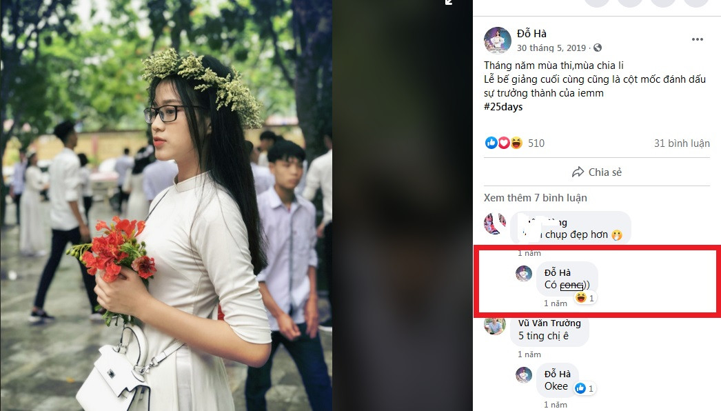 Tuy nhiên, khi lục lại trang cá nhân của nàng Hậu 1 năm trước, nhiều người không khỏi bất ngờ với cách nói chuyện suồng sã, phóng khoáng, thậm chí là không ít lần văng tục của cô.