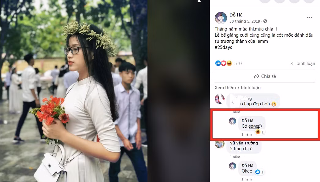 Tuy nhiên, khi lục lại trang cá nhân của nàng Hậu 1 năm trước, nhiều người không khỏi bất ngờ với cách nói chuyện suồng sã, phóng khoáng, thậm chí là không ít lần văng tục của cô.