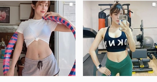 Diệp Lâm Anh thường xuyên luyện tập thể thao để duy trì vóc dáng cân đối.