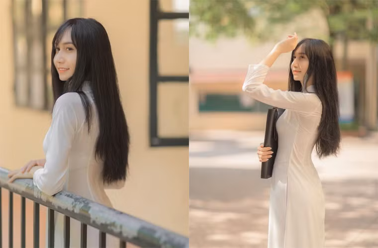 Mặc áo dài, Lynk Lee lộ rõ đường cong rất gợi cảm, ra dáng một thanh nữ.