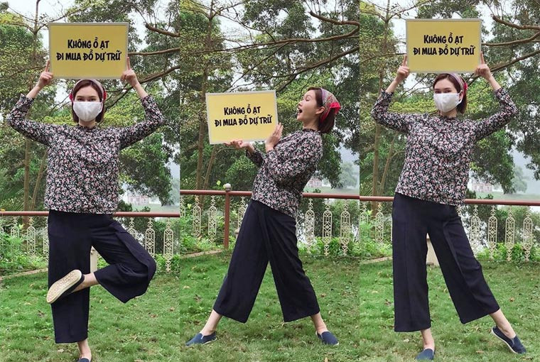 Cô Mận trong "Cô gái nhà người ta" chia sẻ hình ảnh chung tay chống COVID-19, kêu gọi người dân không ồ ạt đi mua đồ dự trữ.