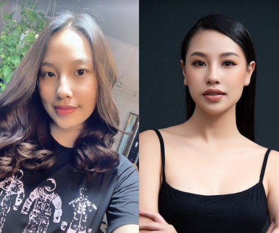 Nhan sắc đời thường và sau khi trang điểm của Đoàn Tường Linh.