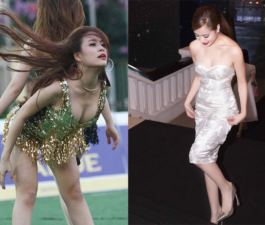 Trên sân khấu hay đi dự sự kiện là lúc Hoàng Thùy Linh nóng bỏng nhất. Cô khoe vòng 1 vừa khéo lại không hề gây phản cảm.