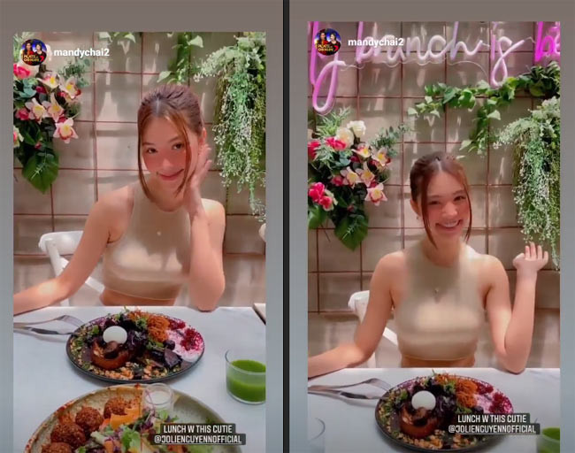 Đến tháng 11/2020, người đẹp sinh năm 1997 lại đăng ảnh đi ăn rất vui vẻ với bạn bè.