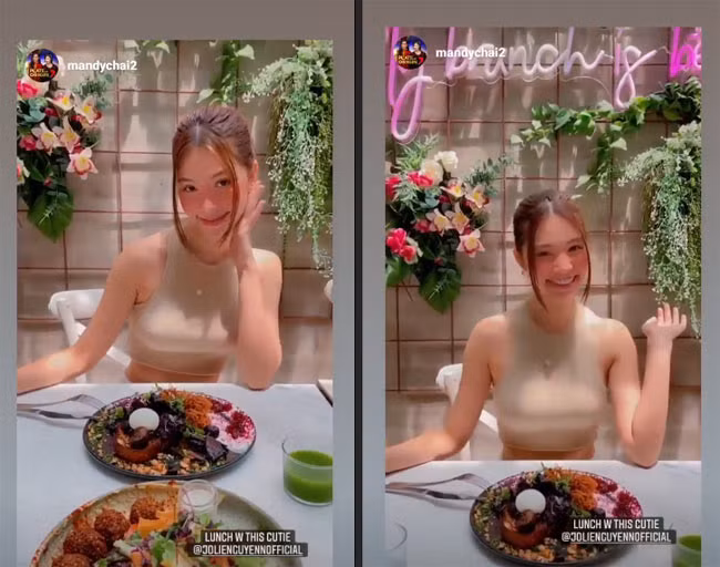 Đến tháng 11/2020, người đẹp sinh năm 1997 lại đăng ảnh đi ăn rất vui vẻ với bạn bè.