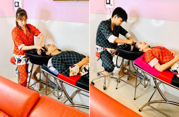 Hai vợ chồng Khánh Thi - Phan Hiển chăm sóc và vun vén cho tình cảm bằng những hành động nhỏ, thiết thực nhất trong cuộc sống.