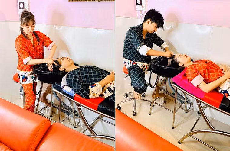 Hai vợ chồng Khánh Thi - Phan Hiển chăm sóc và vun vén cho tình cảm bằng những hành động nhỏ, thiết thực nhất trong cuộc sống.